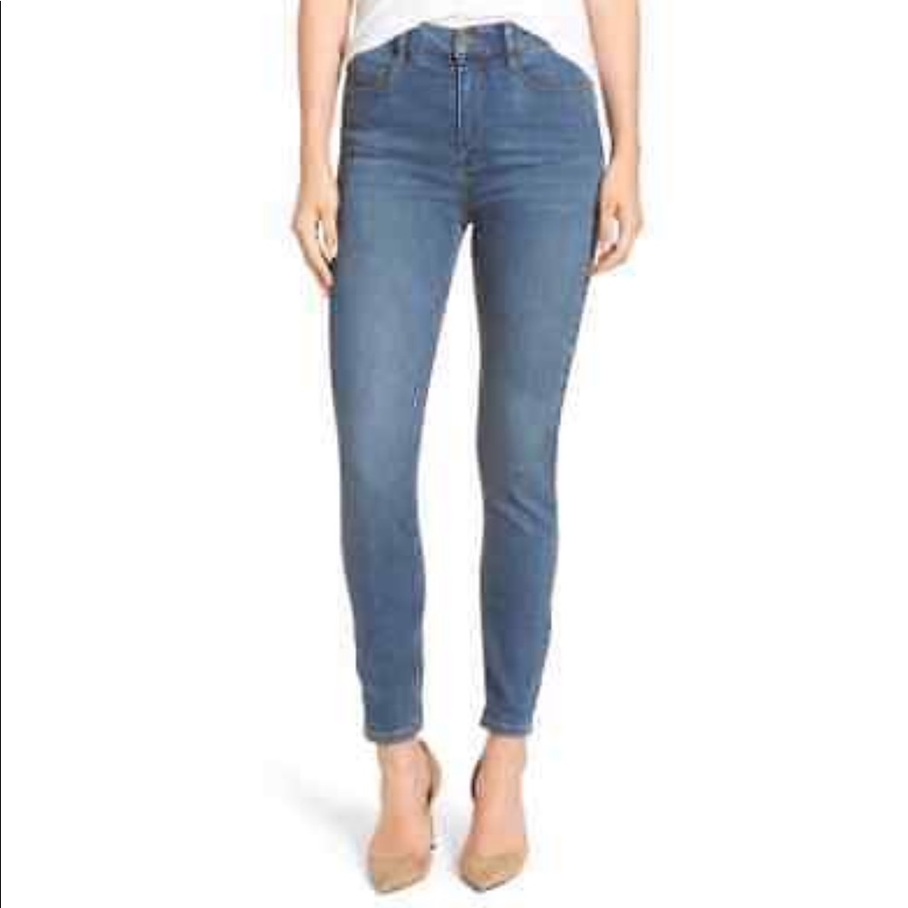 Free People 29 Tupelo Blue Skinny Denim Jeans Stretchy